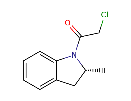Molecular Structure of 517866-45-4 (1H-Indole, 1-(chloroacetyl)-2,3-dihydro-2-methyl-, (2R)- (9CI))