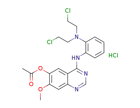 4-(2-(bis(2-chloroethyl)amino)phenylamino)-7-methoxyquinazolin-6-yl acetate hydrochloride