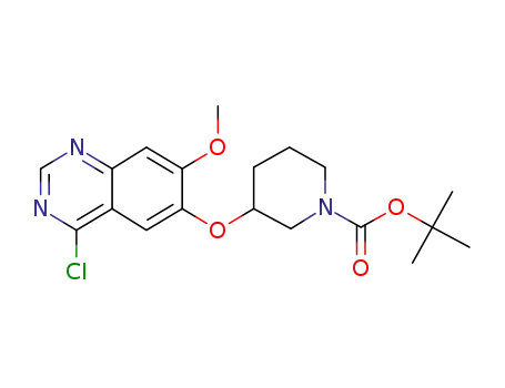 Molecular Structure of 612501-69-6 (6-[1-(tert-butoxycarbonyl)piperidin-3-yloxy]-4-chloro-7-methoxyquinazoline)