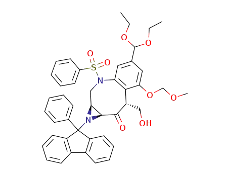 (3S,4S)-1-benzenesulfonyl-9-diethoxymethyl-6-hydroxymethyl-7-methoxymethoxy-(3,4)-[N-(9-phenylfluoren-9-yl)aziridino]-2,3,4,6-tetrahydro-1H-benzo[b]azocin-5-one