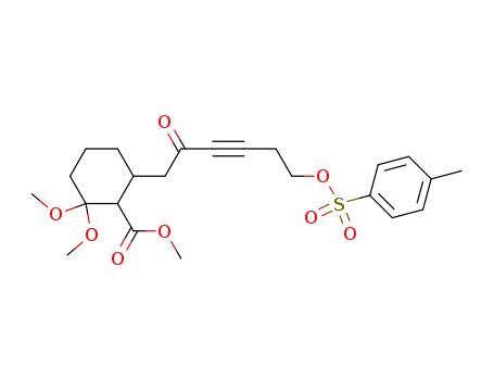 2,2-Dimethoxy-6-[2-oxo-6-(toluene-4-sulfonyloxy)-hex-3-ynyl]-cyclohexanecarboxylic acid methyl ester