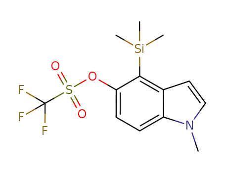 Molecular Structure of 1121707-11-6 (1-methyl-4-(trimethylsilyl)-1H-indol-5-yl trifluoromethanesulfonate)