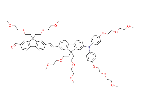 (E)-7-(2-(7-(bis(4-(2-(2-methoxyethoxy)ethoxy)phenyl)-amino)-9,9-bis(2-(2-methoxyethoxy)ethyl)-9H-fluoren-2-yl)vinyl)-9,9-bis(2-(2-methoxyethoxy)ethyl)-9H-fluorene-2-carbaldehyde