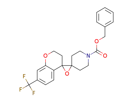 Molecular Structure of 1313035-20-9 ([1-(benzyloxycarbonyl)piperidine]-4-spiro-2'-oxacyclopropane-3;-spiro-4'-[7'-(trifluoromethyl)chromane])