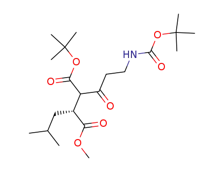 Molecular Structure of 302600-49-3 (2-(3-<i>tert</i>-butoxycarbonylamino-propionyl)-3-isobutyl-succinic acid 1-<i>tert</i>-butyl ester 4-methyl ester)
