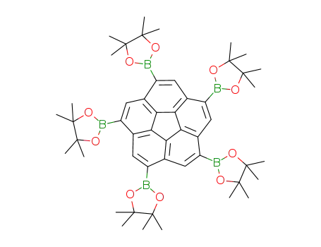 Molecular Structure of 1398052-93-1 (1,3,5,7,9-pentakis(4,4,5,5-tetramethyl-1,3,2-dioxaborolan-2-yl) corannulene)