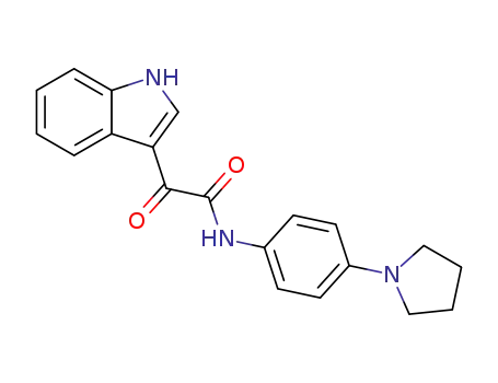 Molecular Structure of 1257651-78-7 (2-(1H-indol-3-yl)-2-oxo-N-(4-(pyrrolidin-1-yl)phenyl)acetamide)