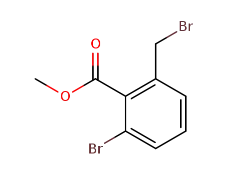 Molecular Structure of 777859-74-2 (Benzoic acid, 2-broMo-6-(broMoMethyl)-, Methyl ester)