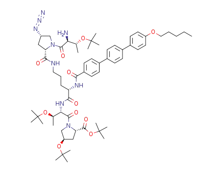 1-(2-{5-{[1-(2-amino-3-<i>tert</i>-butoxy-butyryl)-4-azido-pyrrolidine-2-carbonyl]-amino}-2-[(4''-pentyloxy-[1,1';4',1'']terphenyl-4-carbonyl)-amino]-pentanoylamino}-3-<i>tert</i>-butoxy-butyryl)-4-<i>tert</i>-butoxy-pyrrolidine-2-carboxylic acid <i>tert</i>-butyl ester