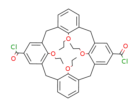 Molecular Structure of 191880-48-5 (25,26,27,28-tetraproxycalix[4]arene-5,17-dicarboxoyl chloride)