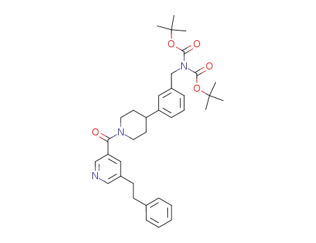N,N-bis-(tert-butoxycarbonyl)-3-[1-(5-phenylethyl-pyridine-3-carbonyl)-piperidin-4-yl]-benzylamine