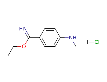 Molecular Structure of 188247-27-0 (4-N-methylaminobenzenecarboximidic acid, ethyl ester monohydrochloride)