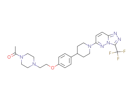 1-(4-(2-(4-(1-(3-(trifluoromethyl)-[1,2,4]triazolo[4,3-b]-pyridazin-6-yl)piperidin-4-yl)phenoxy)ethyl)piperazin-1-yl)-ethanone
