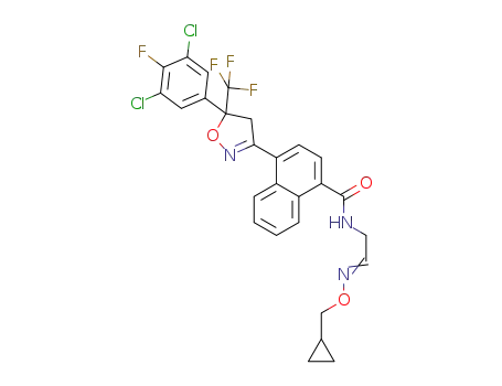 Molecular Structure of 1367283-00-8 ((E/Z)-N-(2-((cyclopropylmethoxy)imino)ethyl)-4-(5-(3,5-dichloro-4-fluorophenyl)-5-(trifluoromethyl)-4,5-dihydroisoxazol-3-yl)-1-naphthamide)