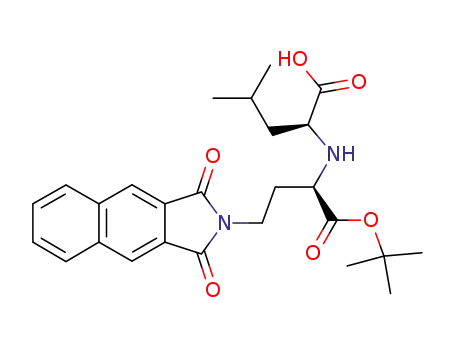Molecular Structure of 149967-29-3 (N-[(R)-1-[(1,1-dimethylethoxy)carbonyl]-3-(1,3-dihydro-1,3-dioxo-2H-benz[f]isoindol-2-yl)propyl]-L-leucine)