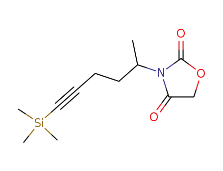 Molecular Structure of 128070-53-1 (3-(1-Methyl-5-trimethylsilanyl-pent-4-ynyl)-oxazolidine-2,4-dione)