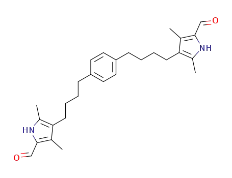 Molecular Structure of 144582-03-6 (1,4-Bis<4-(5-formyl-2,4-dimethylpyrrol-3-yl)butyl>benzene)