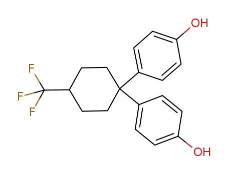 Molecular Structure of 951671-02-6 (4,4'-[4-(trifluoromethyl)cyclohexane-1,1-diyl]diphenol)
