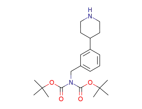 Molecular Structure of 375853-65-9 (4-{3-[N,N-bis-(tert-butoxycarbonyl)aminomethyl]-phenyl}-piperidine)