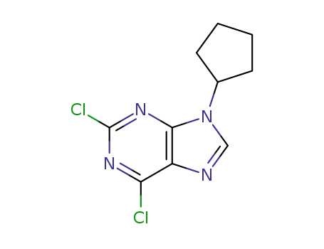 Molecular Structure of 211733-67-4 (2,6-dichloro-9-cyclopentyl-9H-purine)