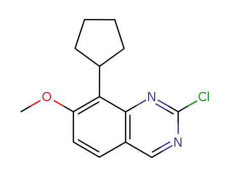 Molecular Structure of 342801-27-8 (Quinazoline, 2-chloro-8-cyclopentyl-7-methoxy-)