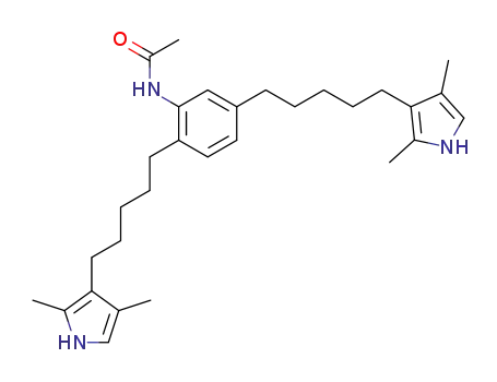 Molecular Structure of 144582-30-9 (N-{2,5-Bis-[5-(2,4-dimethyl-1H-pyrrol-3-yl)-pentyl]-phenyl}-acetamide)