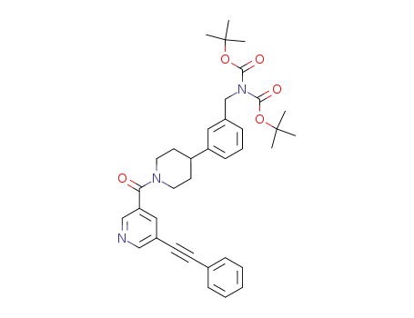N,N-bis-(tert-butoxycarbonyl)-3-[1-(5-phenylethynyl-pyridine-3-carbonyl)-piperidin-4-yl]-benzylamine