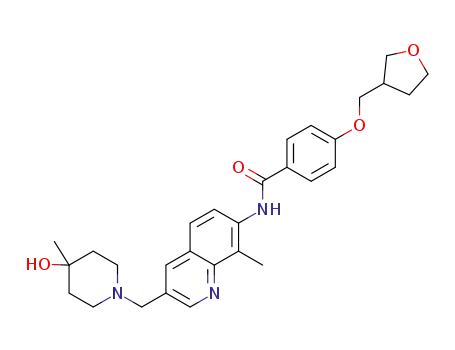 N-{3-[(4-hydroxy-4-methylpiperidin-1-yl)methyl]-8-methylquinolin-7-yl}-4-(tetrahydrofuran-3-ylmethoxy)benzamide