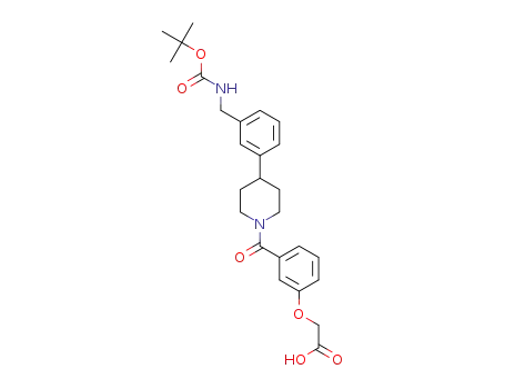 2-(3-(4-(3-(((tert-butoxycarbonyl)amino)methyl)phenyl)piperidine-1-carbonyl)phenoxy)acetic acid