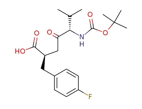 Molecular Structure of 223526-67-8 ((αR)-α-[(3S)-3-(tert-ButyloxycarbonylaMino)-4-Methyl-2-oxopentyl]-4-fluoro-benzenepropanoic Acid)
