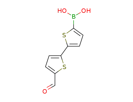 Molecular Structure of 1369328-62-0 (5-(5-Formyl-2-thienyl)-2-thiopheneboronic Acid)