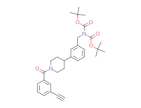 Molecular Structure of 375853-73-9 (N,N-bis-(tert-butoxycarbonyl)-3-[1-(3-ethynyl-benzoyl)-piperidin-4-yl]-benzylamine)