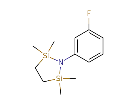 Molecular Structure of 166758-23-2 (1-Aza-2,5-disilacyclopentane, 1-(3-fluorophenyl)-2,2,5,5-tetramethyl-)