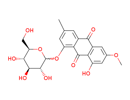 1-Hydroxy-3-methoxy-6-methyl-8-(((2S,3R,4S,5S,6R)-3,4,5-trihydroxy-6-(hydroxymethyl)tetrahydro-2H-pyran-2-yl)oxy)anthracene-9,10-dione