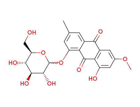 Molecular Structure of 26296-54-8 (Physcion 8-o-beta-D-monoglucoside)