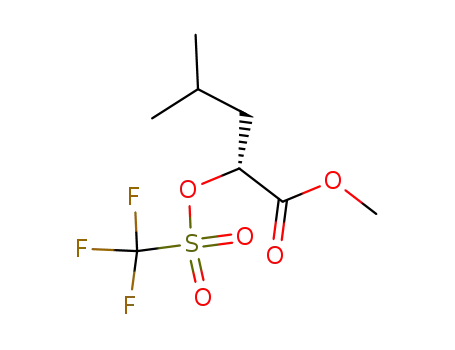 Molecular Structure of 153396-63-5 (Pentanoic acid, 4-methyl-2-[[(trifluoromethyl)sulfonyl]oxy]-, methyl ester,
(R)-)