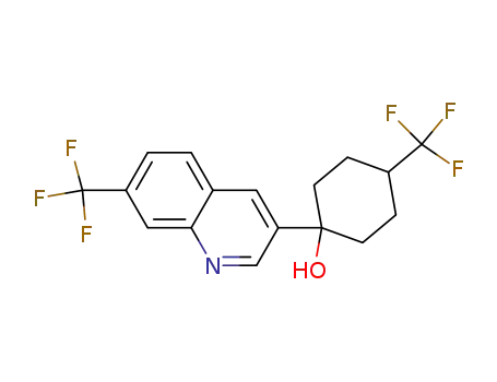 Molecular Structure of 951671-68-4 (4-(trifluoromethyl)-1-[7-(trifluoromethyl)quinolin-3-yl]cyclohexanol)
