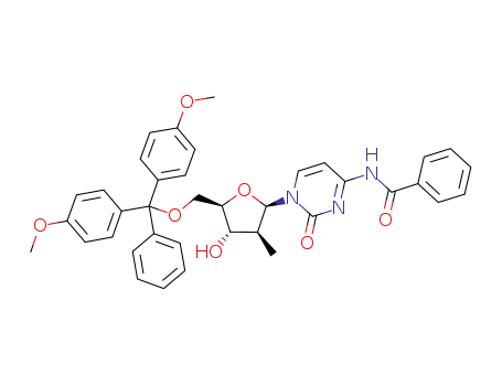 Molecular Structure of 596112-07-1 (5'-O-(dimethoxytrityl)-2'-deoxy-2'-C-β-methyl-N<sup>4</sup>-benzoylcytidine)
