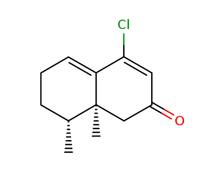 Molecular Structure of 73879-44-4 ((8R,8aS)-4-Chloro-8,8a-dimethyl-6,7,8,8a-tetrahydro-1H-naphthalen-2-one)