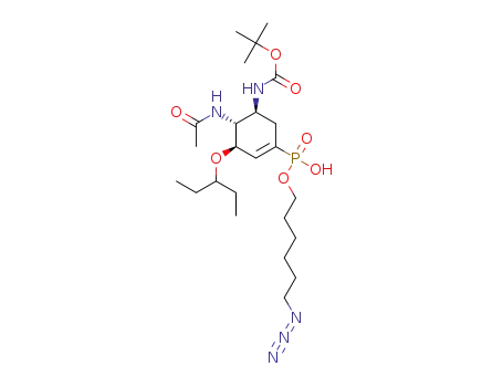 1-(6-azidohexyl)-(3R,4R,5S)-4-acetylamino-5-N-tert-butoxycarbonylamino-3-(1-ethylpropoxy)-1-cyclohexene-1-phosphonate