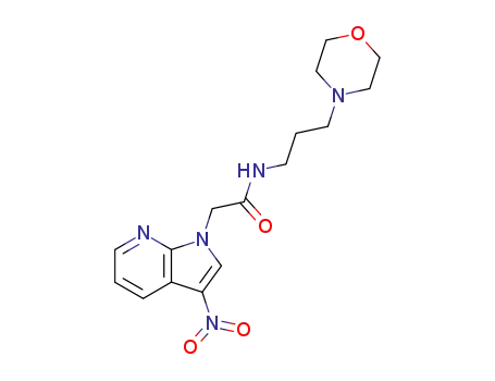 Molecular Structure of 110231-01-1 (N-(3,N'-morpholinopropyl)-2-(3-nitropyrrolo-(2,3-b)pyridine-1-yl)ethanoic acid amide)