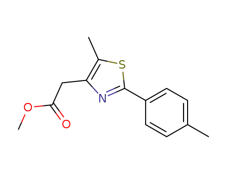 Molecular Structure of 496062-19-2 (METHYL [5-METHYL-2-(4-METHYLPHENYL)-1,3-THIAZOL-4-YL]ACETATE)