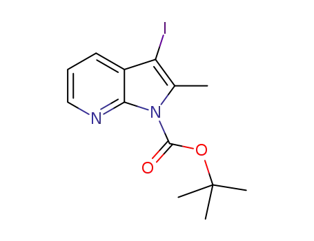 Molecular Structure of 1316228-22-4 (tert-butyl 3-iodo-2-methyl-1H-pyrrolo[2,3-b]pyridine-1-carboxylate)