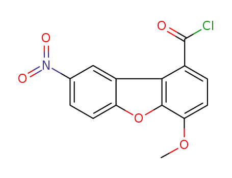 Molecular Structure of 778576-75-3 (1-Dibenzofurancarbonyl chloride, 4-methoxy-8-nitro-)