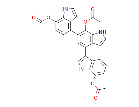 Molecular Structure of 127560-98-9 (7,7',7''-triacetoxy-3,4':6',4''-terindolyl)