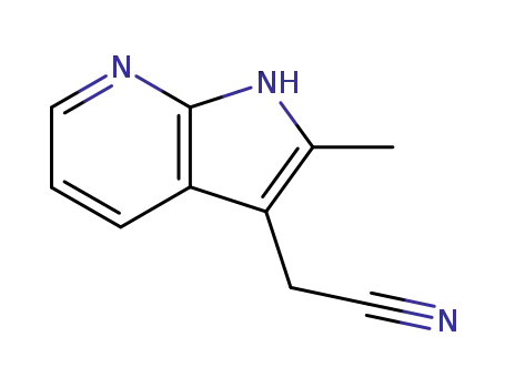 Molecular Structure of 4414-86-2 (2-METHYL-1 H-PYRROLO[2,3-B]PYRIDINE-3-YL )-ACETONITRILE)