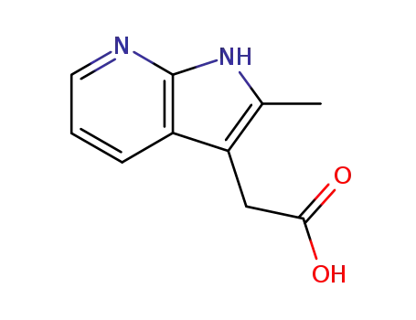 Molecular Structure of 7546-50-1 (METHYL (2-METHYL-1H-PYRROLO[2,3B] PYRIDINE 3-YL) ACETIC ACID)