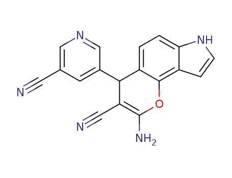 2-Amino-3-cyano-4-(5-cyano-pyridin-3-yl)-4H-indolo[4,5-b]pyran