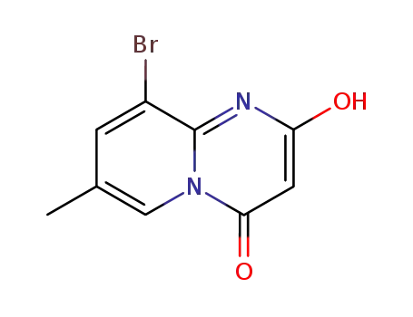 Molecular Structure of 663619-90-7 (4H-Pyrido[1,2-a]pyrimidin-4-one, 9-bromo-2-hydroxy-7-methyl-)