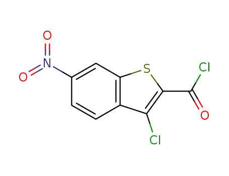 Molecular Structure of 34576-82-4 (3-chloro-6-nitro-1-benzothiophene-2-carbonyl chloride)